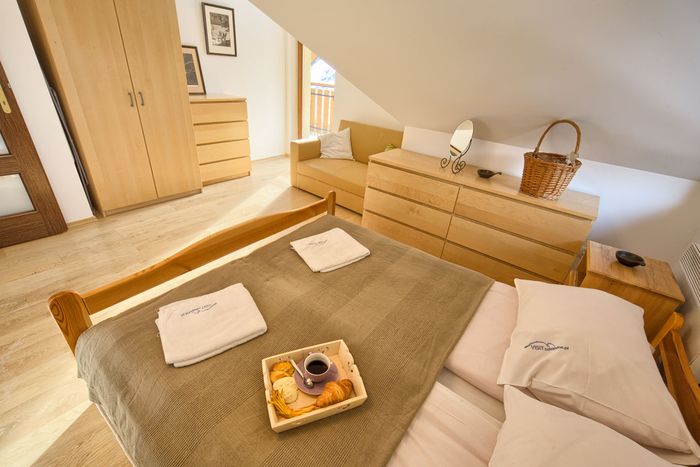 Sypialnia apartamentu w Zakopanem